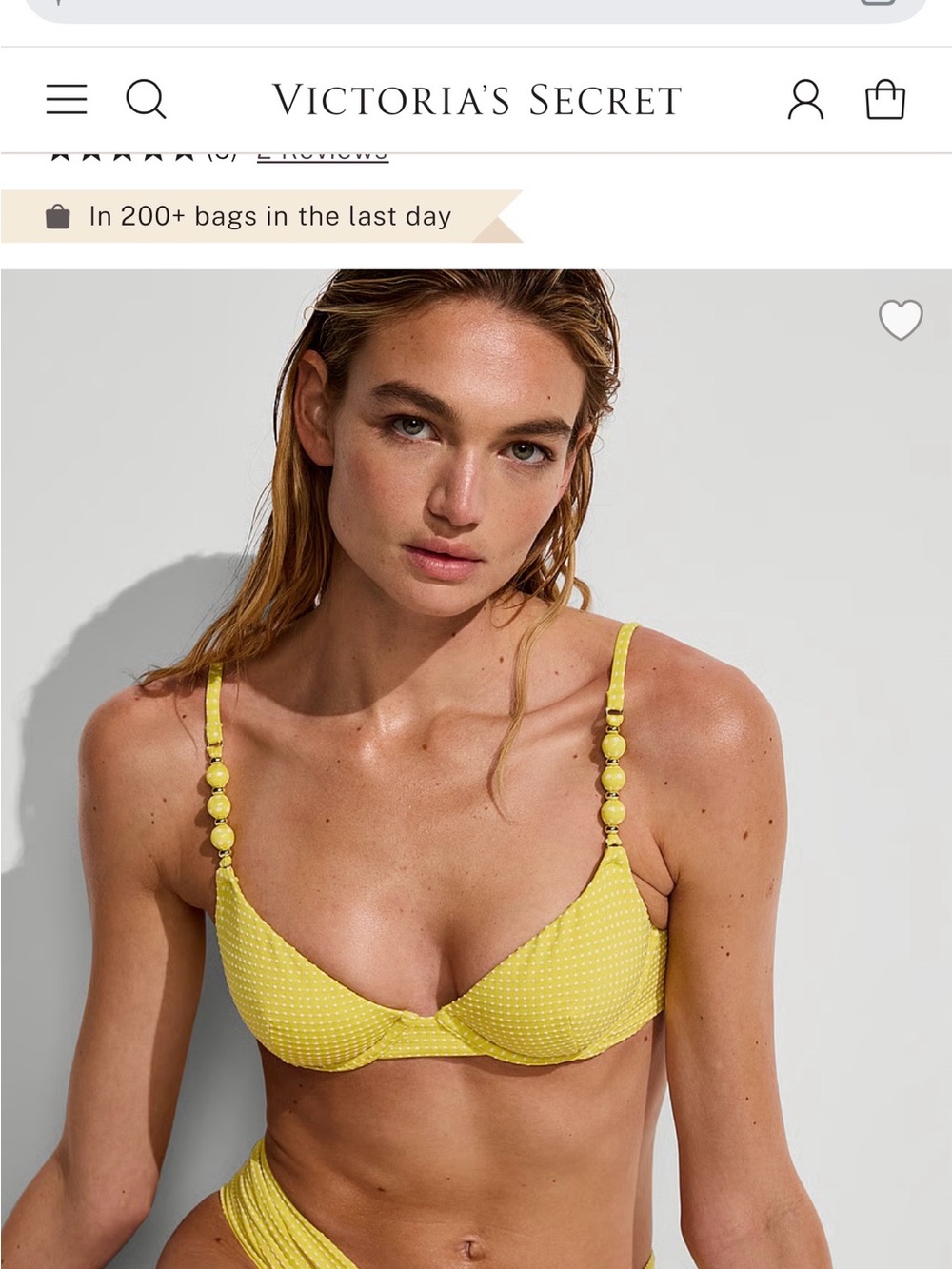Victoria's Secret Yellow Beaded Strap Bikini Top